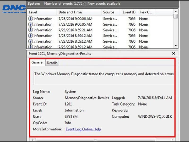 kiem tra loi ram may tinh bang windows memory diagnostic 6