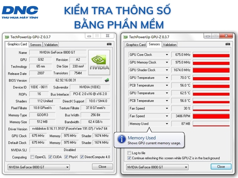 test card màn hình cũ